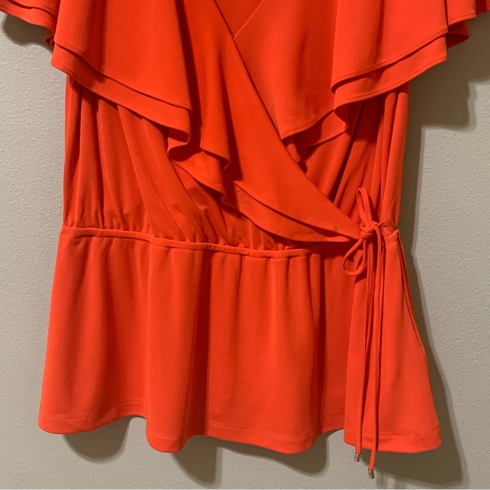 Lauren Ralph Lauren Women’s Ruffle-Trim Surplice Jersey Top-Size L NWT - Picture 3 of 9